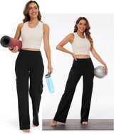 LXP Women’s Black Wide-Leg Yoga Cargo Pants 31-Inch Size Small