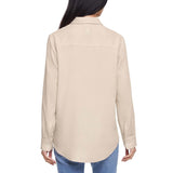 Gap Women's Linen Blend Button-Down Shirt - Red - XXL