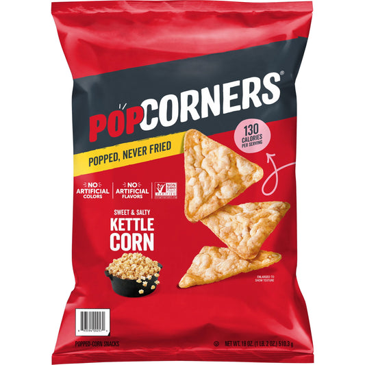PopCorners Sweet & Salty Kettle Corn Popped-Corn Snack, 18 oz.