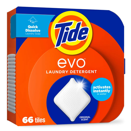 Tide evo Laundry Detergent Fiber Tiles, Original – 66 Count