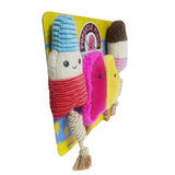 HugFun, Popsicle Plush Dog Toy, Multi-Pack, 4-Piece Set