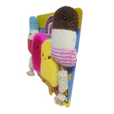 HugFun, Popsicle Plush Dog Toy, Multi-Pack, 4-Piece Set