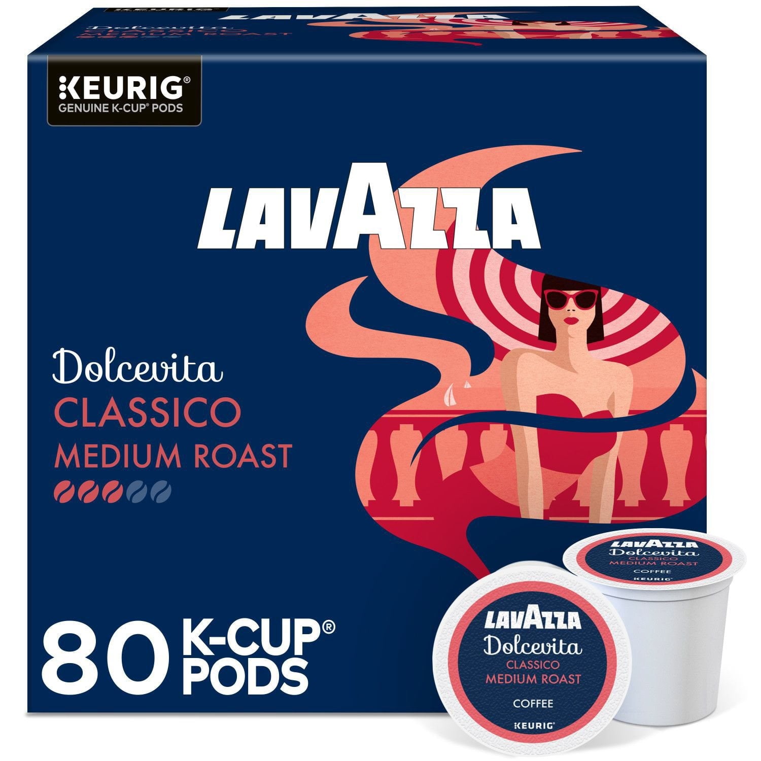 Lavazza Dolcevita Classico Medium Roast Coffee K-Cup Pods, 80 ct.