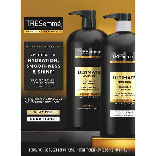 TRESemmé Ultimate Moisture Shampoo & Conditioner – 39 fl oz, 2 Pack
