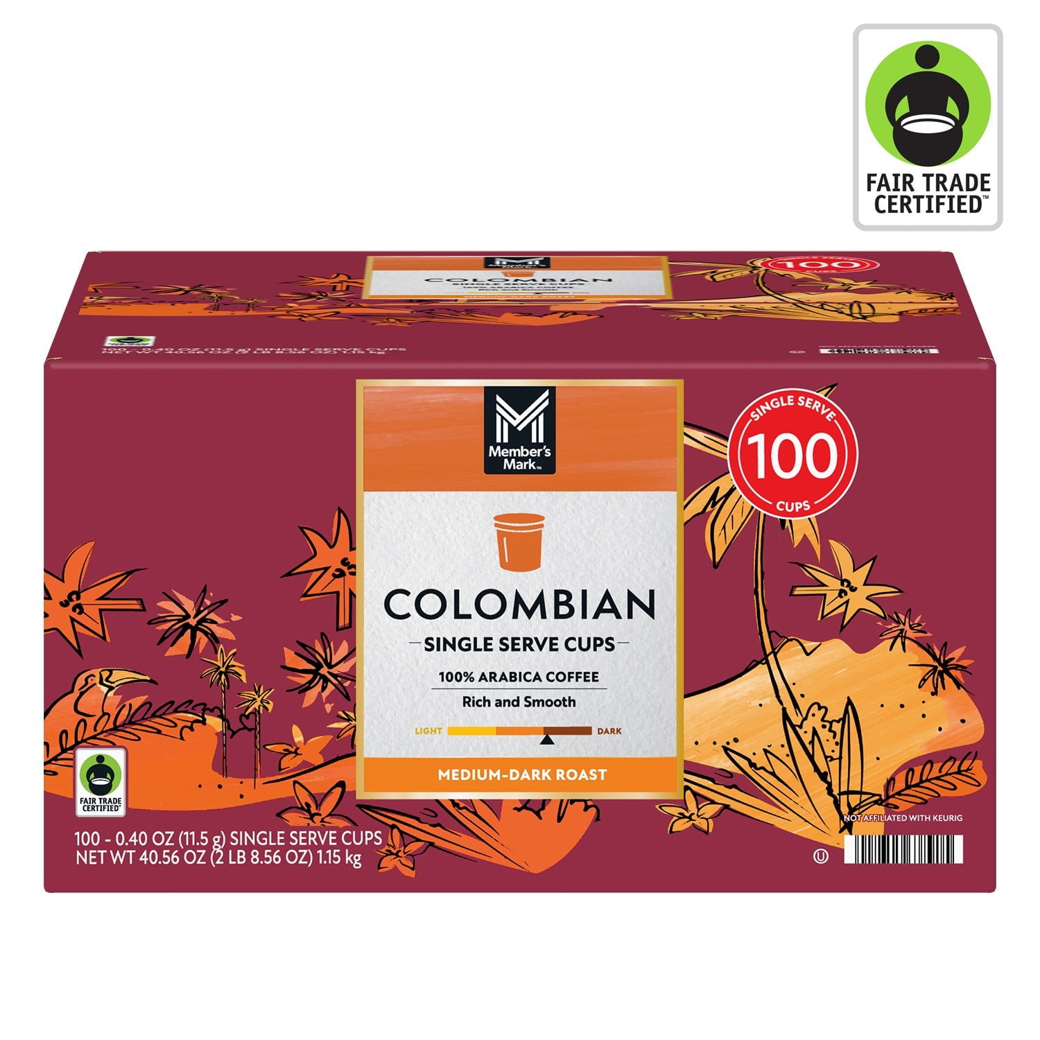 Member's Mark Colombian Medium-Dark Roast Coffee Pods, 100 ct.