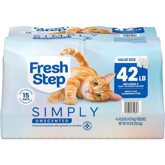 Fresh Step, Simply Unscented Multi Cat Clumping Litter, 42 lbs