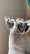 NWT White Heart Skull Rhinestone Sunglasses w/ Box 💀💎🕶️✨