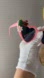 💗 Christmas Heart Sunglasses Pink Holiday Party Glasses 🎄