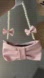 🎀 Pink Bow Pearl Handle Faux Leather Handbag Clutch Purse