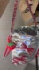 NWT Metallic Silver Quilted Bucket Bag w/ Red Bows & Strawberry Charm 🥈🍓