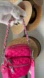 NWT Fuchsia Quilted Mini Crossbody Bag Chain Strap Multi Pocket Pink