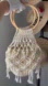 Boho Woven Straw Basket Bag Macrame Wood Ring Handle Beach Tote Cream Tan