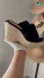 Black Espadrille Platform Slide Sandals Wedge Raffia Women’s US 8 EU 38