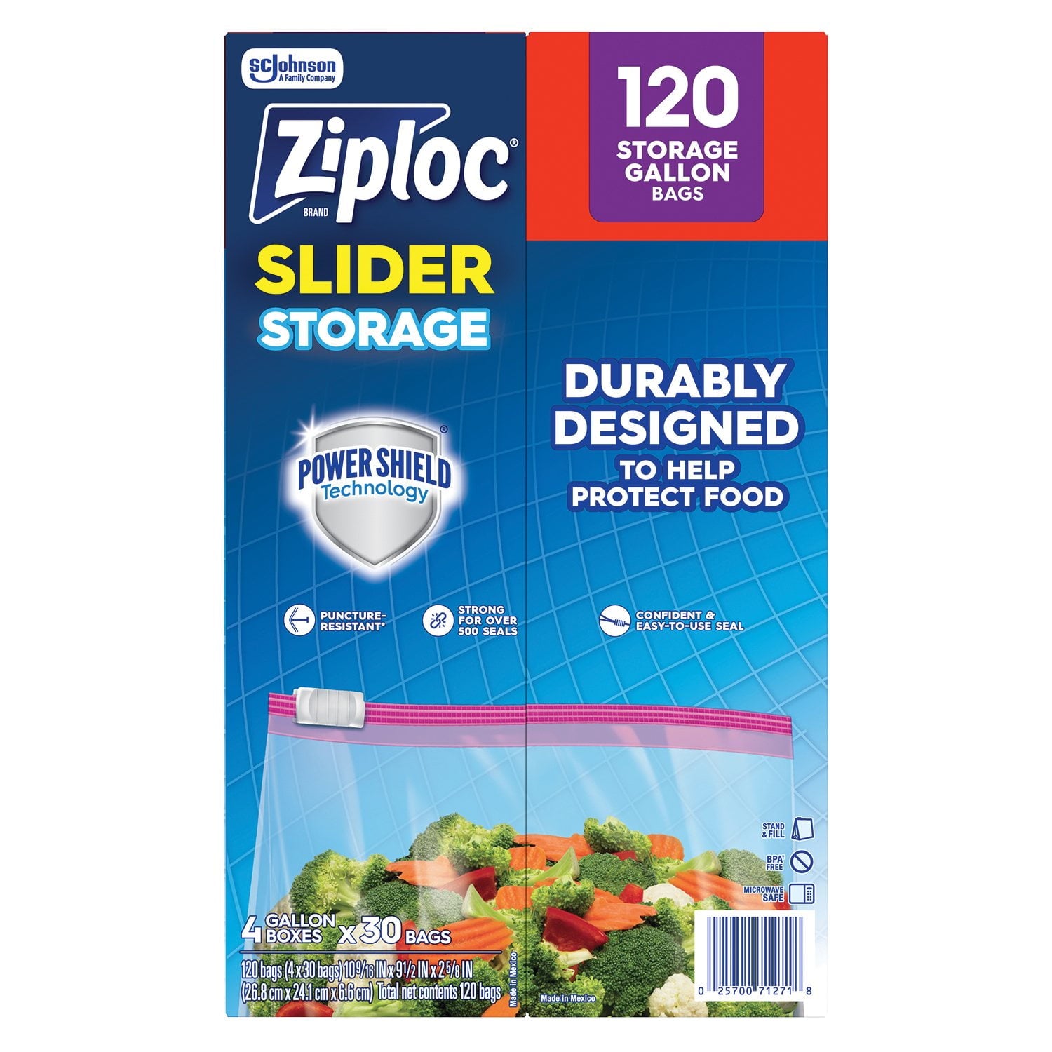Ziploc Storage Slider Gallon Bags – 120 Count
