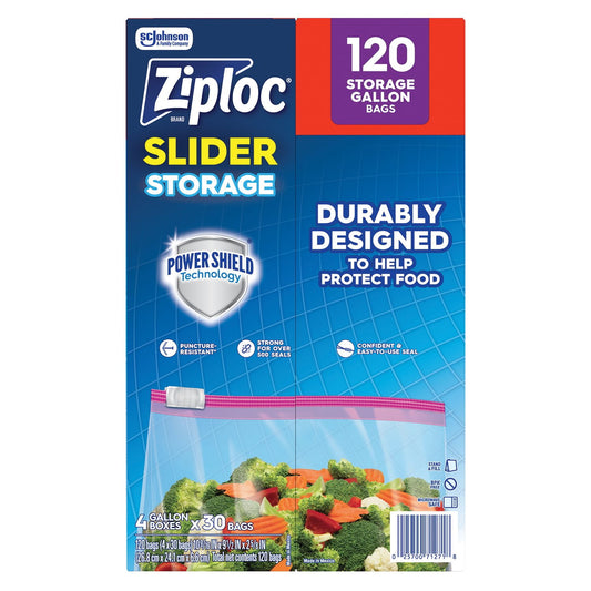 Ziploc Storage Slider Gallon Bags – 120 Count