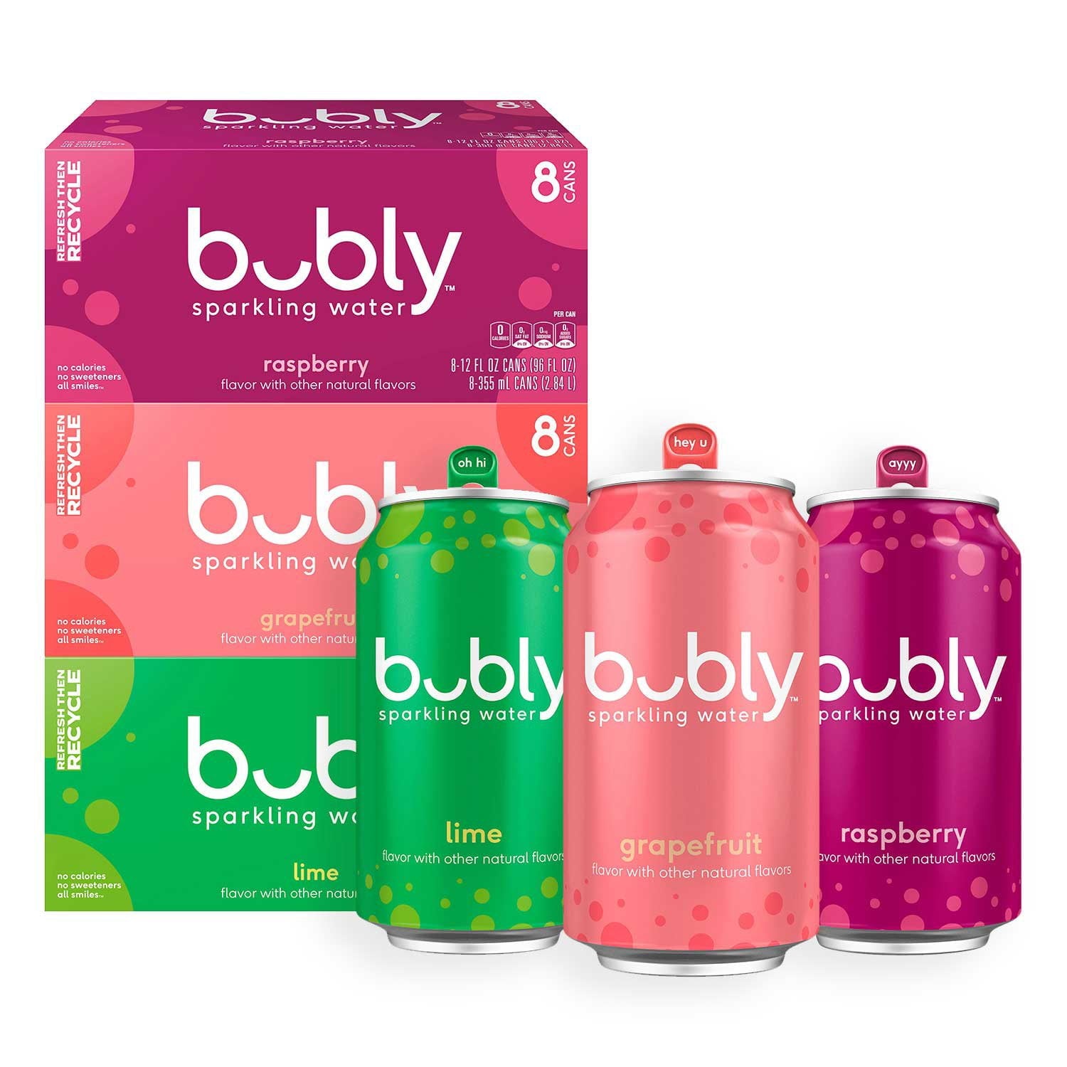 bubly Sparkling Water Variety Pack, 12 fl. oz., 24 pk.