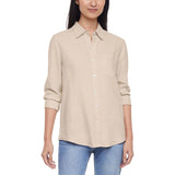 Gap Women's Linen Blend Button-Down Shirt - Red - XXL