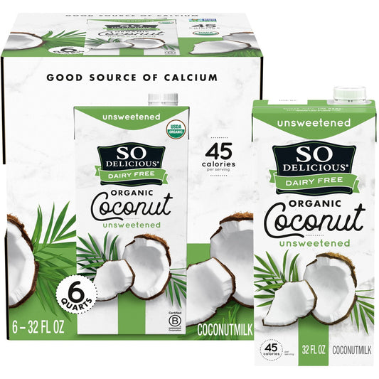 So Delicious Unsweetened Organic Coconut Milk - 32 fl oz - 6 Pack