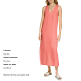 DKNY Women's Linen Maxi Dress - Black - XXL