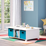 RiverRidge Folding Bins Cube Storage Cubbies, Set of 6 Playroom Organizers - Turquoise