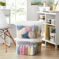 Member's Mark 60 Quart Clear Storage Tote, 17.2" D x 25.7" W x 12.0" H, 1 pack or 4 pack