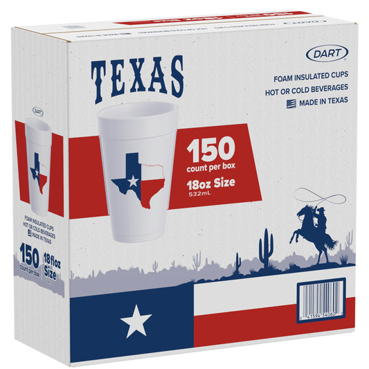 DART, Insulated Foam Hot and Cold Cup, Texas, 18 oz., 150 ct.