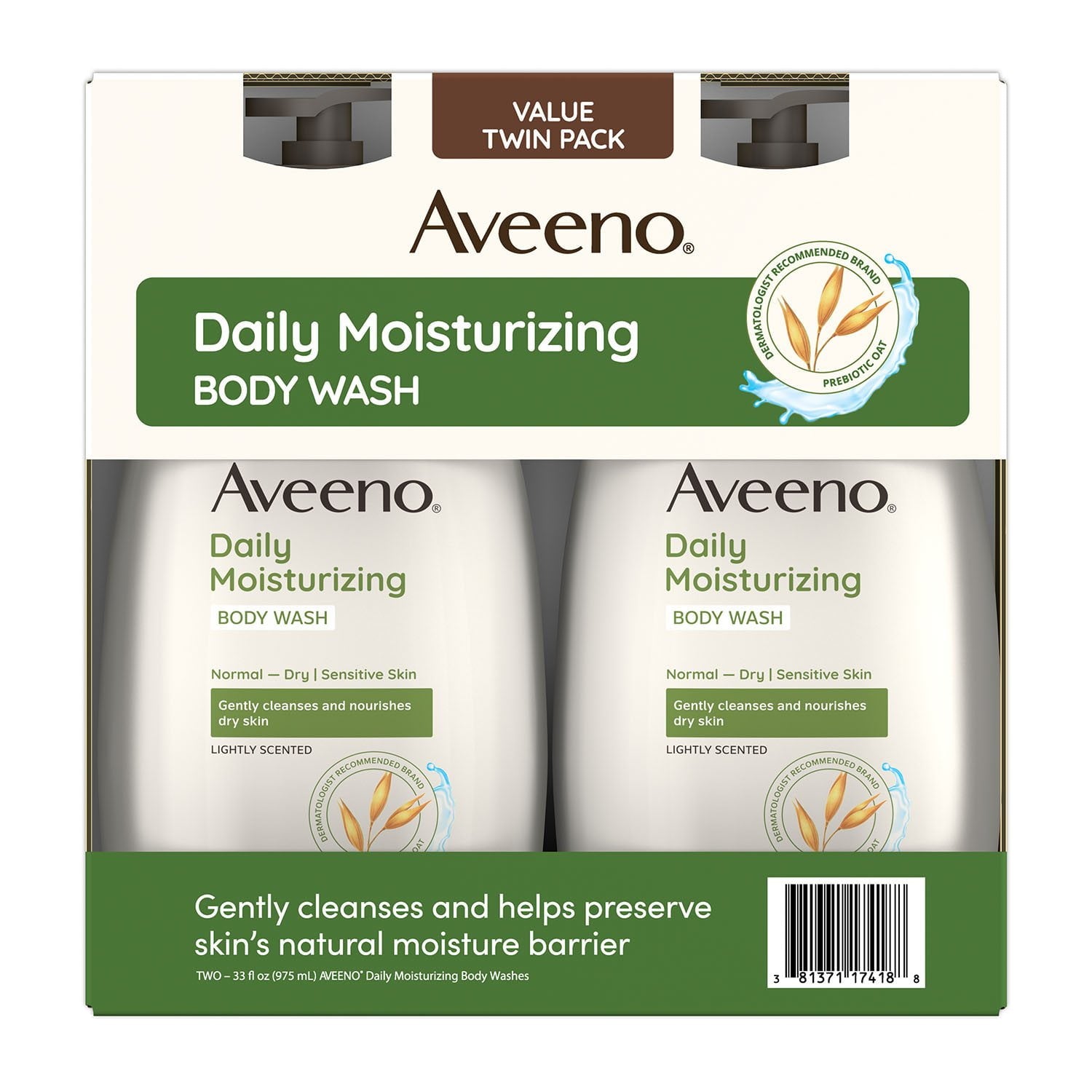 Aveeno Daily Moisturizing Body Wash – 33 fl oz, 2 Pack