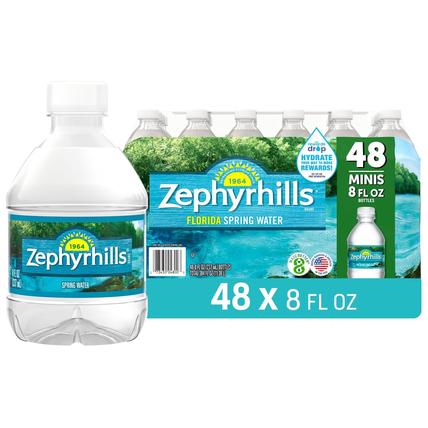 Zephyrhills 100% Natural Spring Water 8 fl. oz., 48 pk.