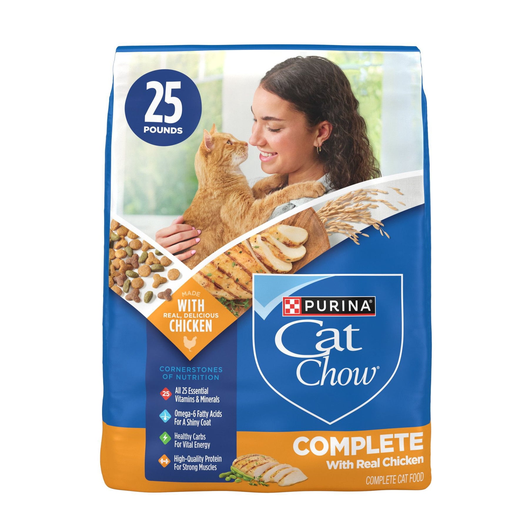 Purina, Cat Chow Complete, Chicken Flavored, Dry Cat Food, 25 lbs