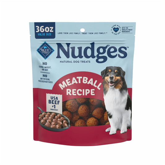 Blue Buffalo, Nudges Beef Meatball Recipe, Natural Dog Treats, 36 oz