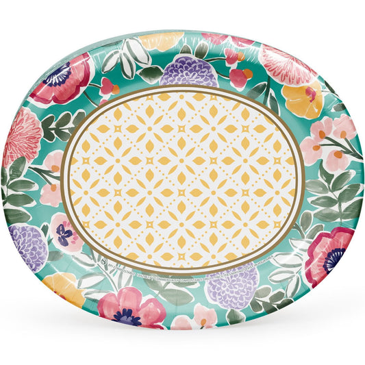 Member's Mark Spring Oval, Paper Plates, 10" x 12" – 50 Count