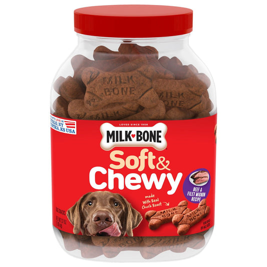 Milk-Bone Soft & Chewy Beef and Filet Mignon Dog Treats, 37 oz