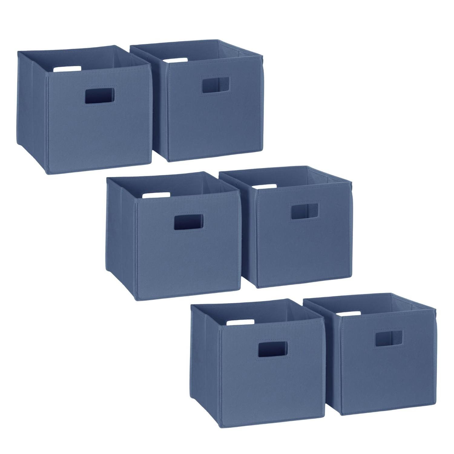RiverRidge Folding Bins Cube Storage Cubbies, Set of 6 Playroom Organizers