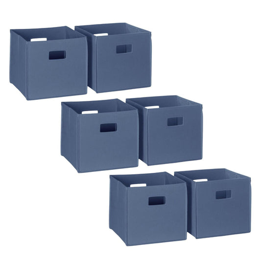 RiverRidge Folding Bins Cube Storage Cubbies, Set of 6 Playroom Organizers