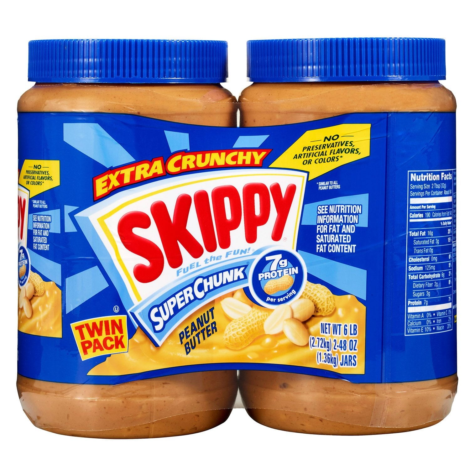 Skippy Super Chunk Peanut Butter - 48 oz - 2 Pack