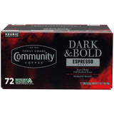 Community Coffee Dark and Bold Espresso Darkest Roast Coffee Pods, 72 ct.