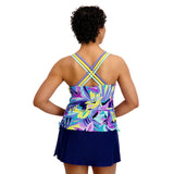ZeroXposur Women’s 2 Piece Fashion Tankini Set - Blue - XXL