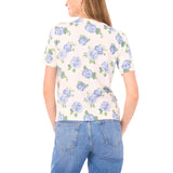 Vince Camuto Women's Short Sleeve Sweater - Blue - XXL