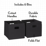RiverRidge Folding Bins Cube Storage Cubbies, Set of 6 Playroom Organizers