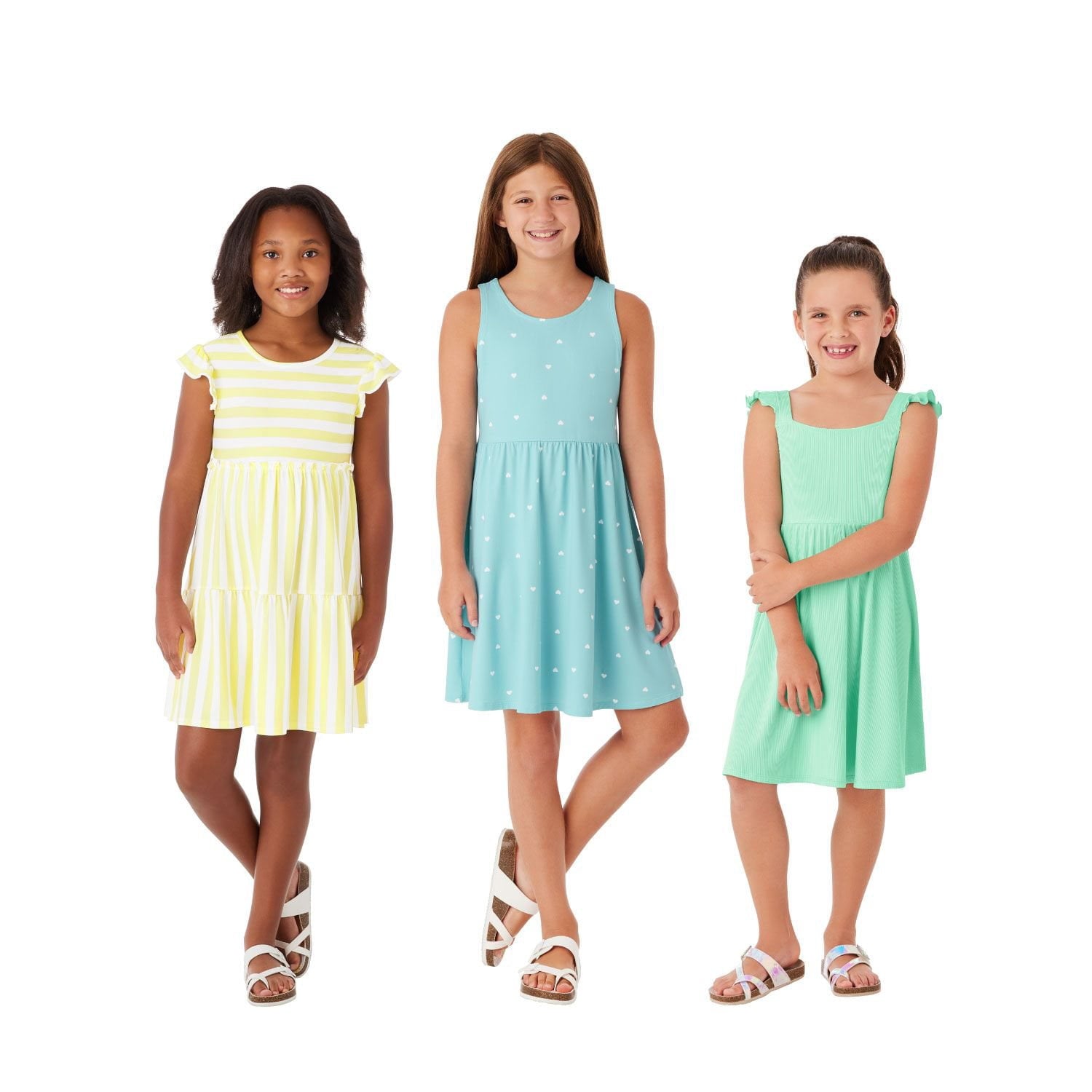 Member's Mark Girls 3-Pack Knit Dresses - Blue - XS