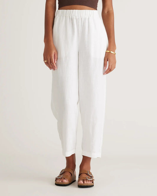 Quince Women’s White 100% European Linen Pants Size Medium