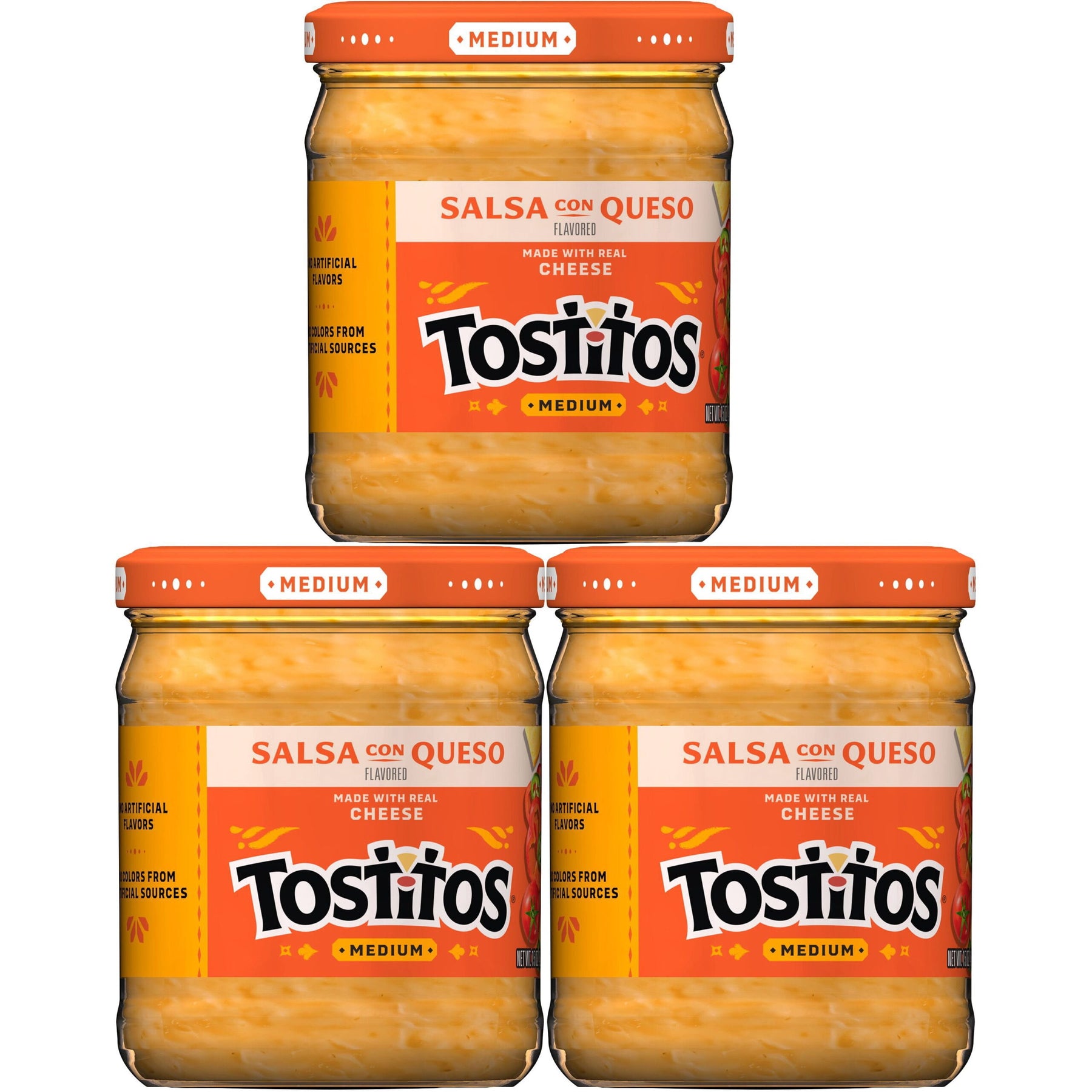 Tostitos Salsa Con Queso, Medium, 15.5 oz., 3 ct.