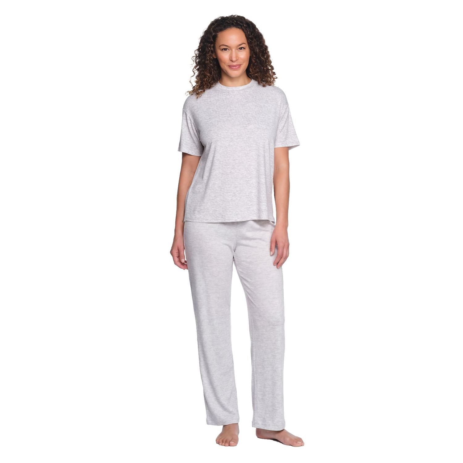LOFT Women's 2-Piece Tee and Pant Pajama Set - Grey - XXL