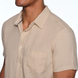 Lands’ End Men's Cotton Linen Button Up - Navy - XXL