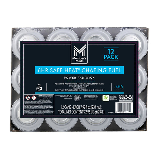 Member's Mark 6-Hour Safe Heat Chafing Fuel with PowerPad – 12 Count