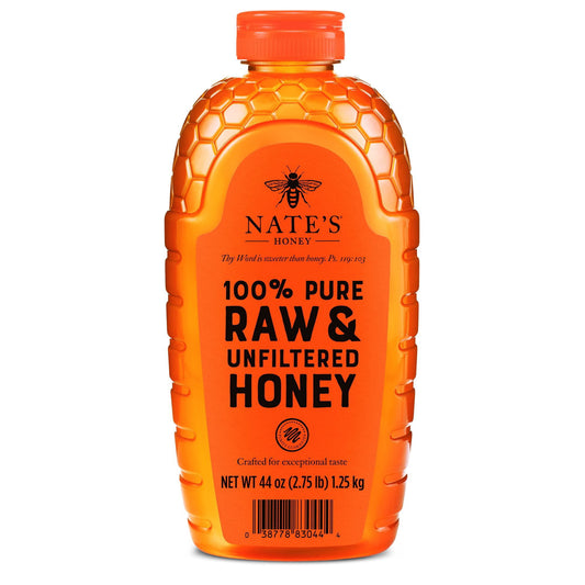 Nate's Honey 100% Pure Raw and Unfiltered Honey, 44 oz.