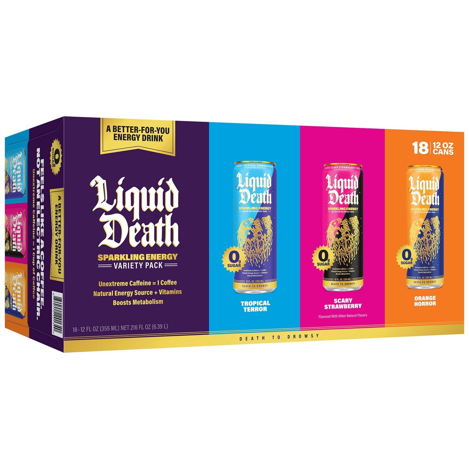 Liquid Death Sparkling Energy Variety Pack, 12 fl. oz., 18 pk.