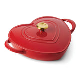 Tramontina 3-Quart Heart Shape Enameled Cast Iron Dutch Oven (Shallow, Oven Safe)