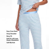 LOFT Women's 2-Piece Tee and Pant Pajama Set - Blue