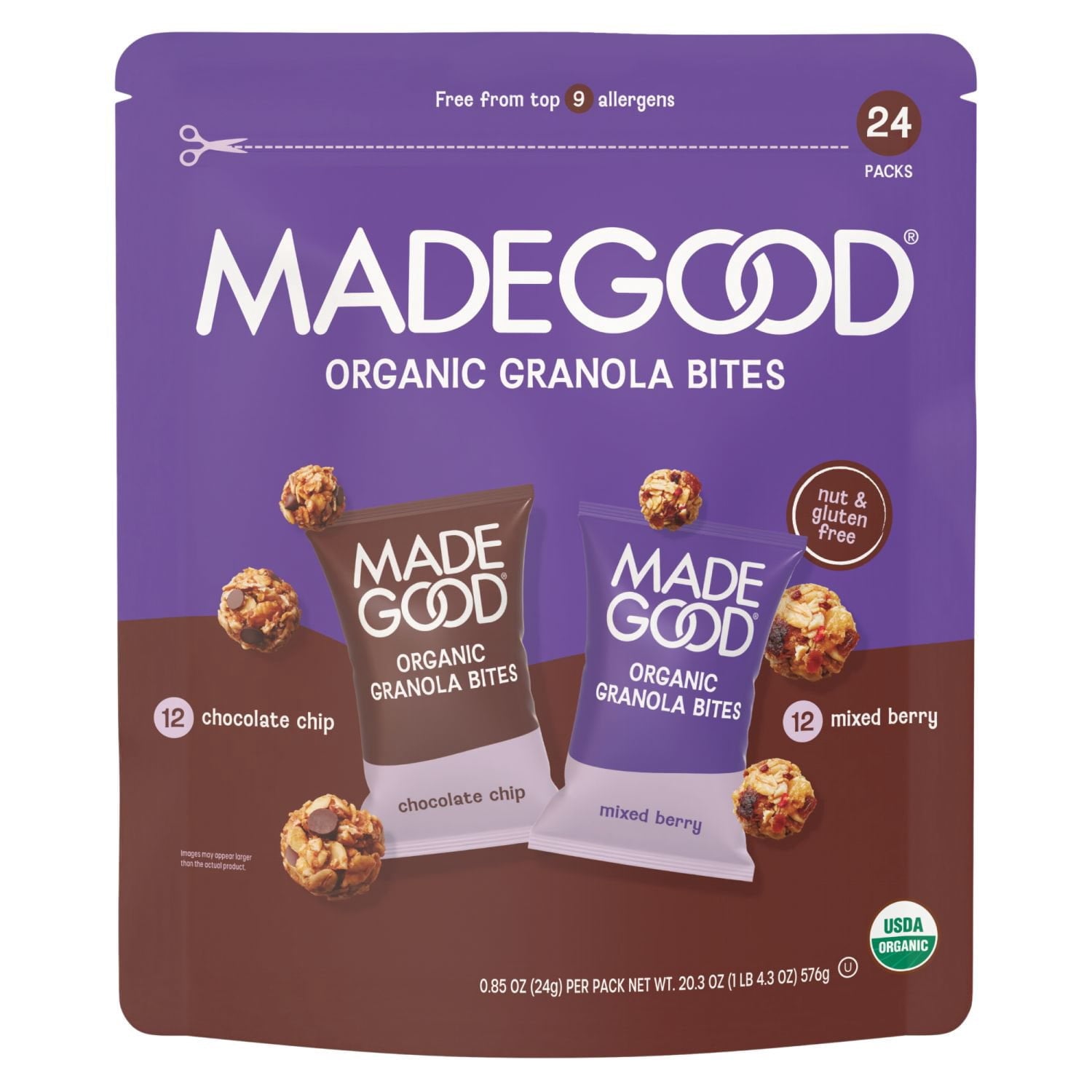 MadeGood Mixed Berry &amp; Chocolate Chip Granola Minis, 24 pk.